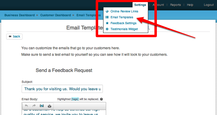 email templates getfivestars