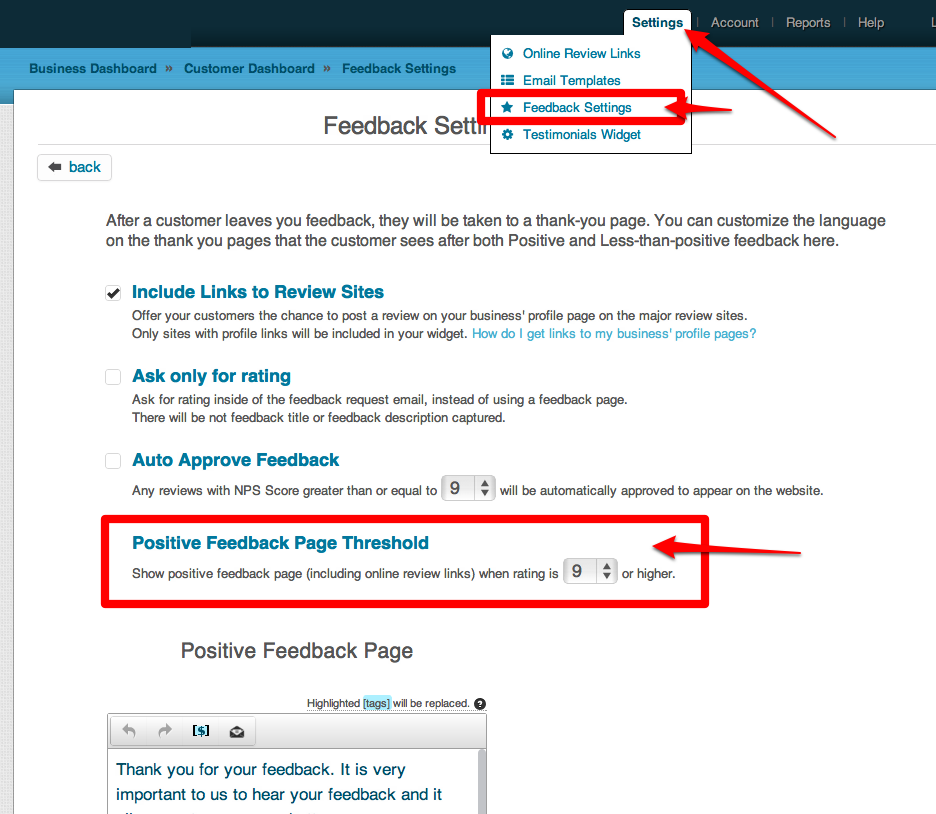feedback threshold