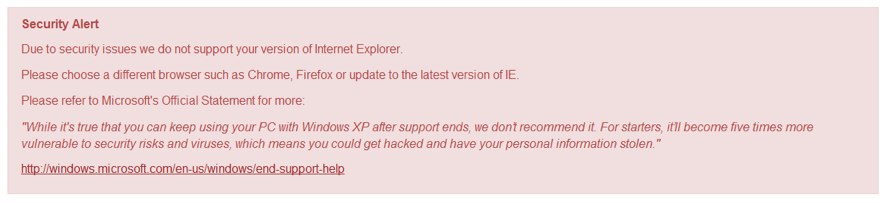 security alert windows XP and Internet explorer