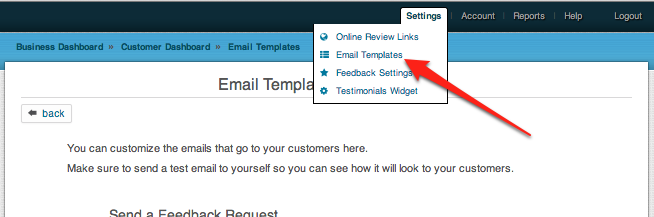 email templates editor link