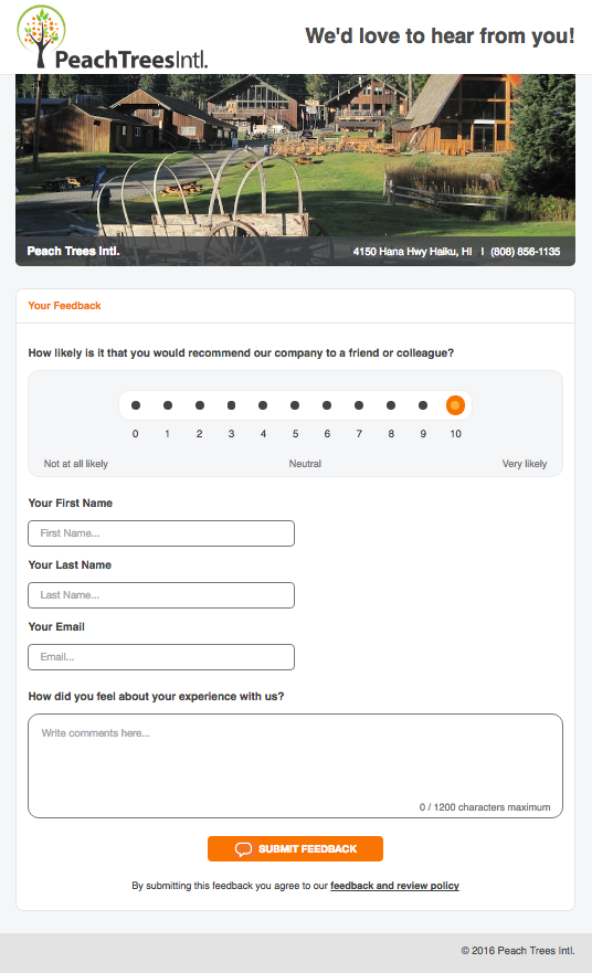 feedback URL page