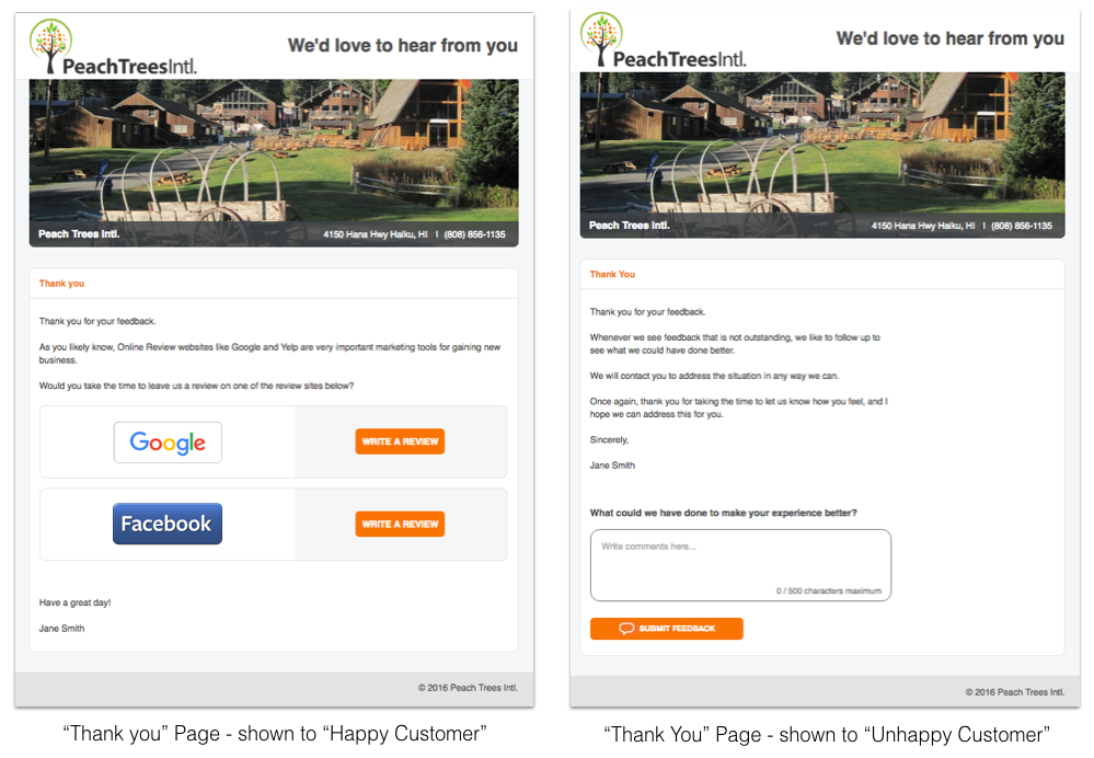 feedbac pages online links