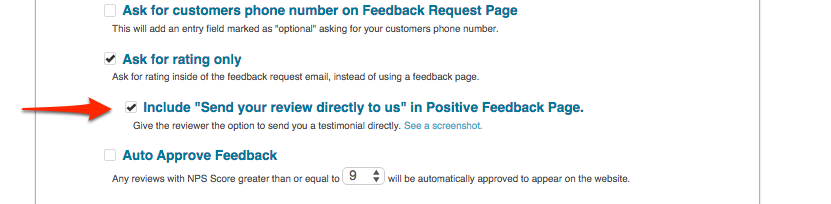include feedback link